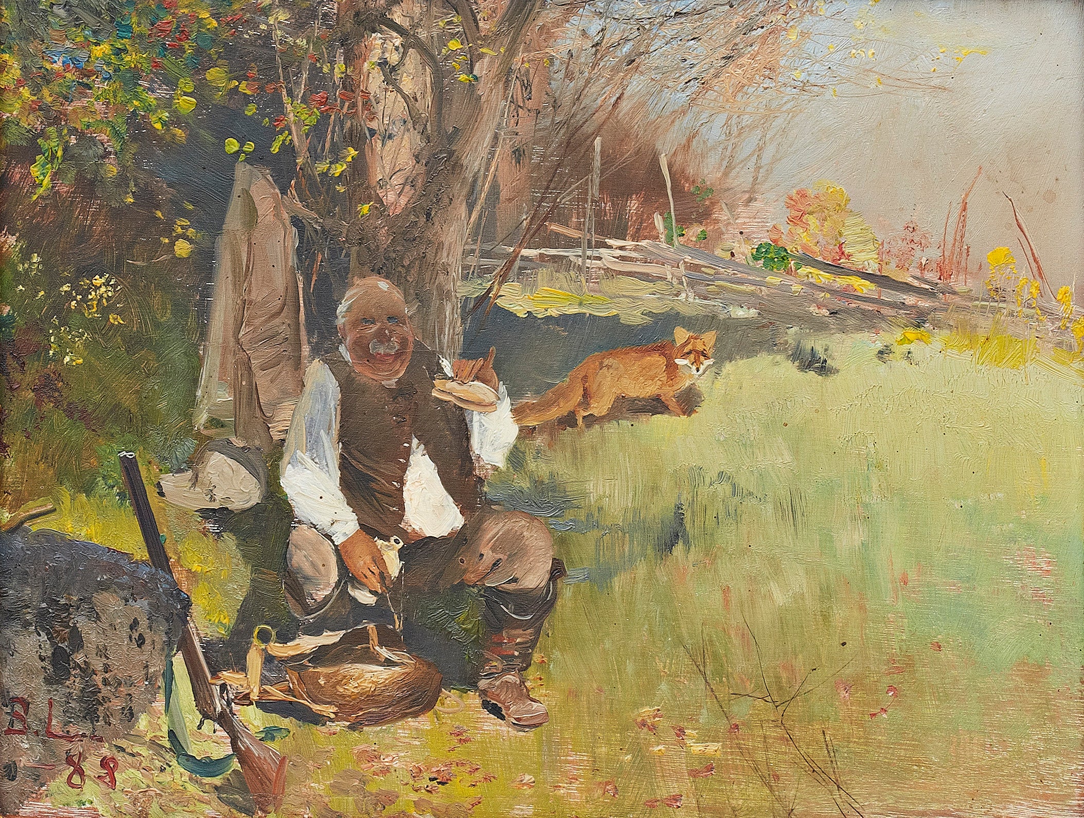 Hunter at breakfast - Bruno Liljefors