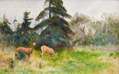 Roe deer in the summer greenery - Bruno Liljefors