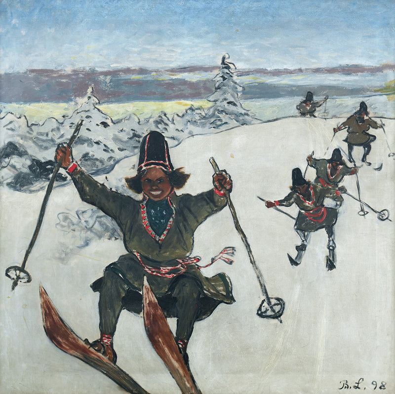Sami on skis - Bruno Liljefors