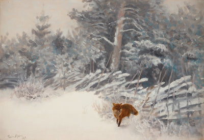 Winter landscape with fox - Bruno Liljefors