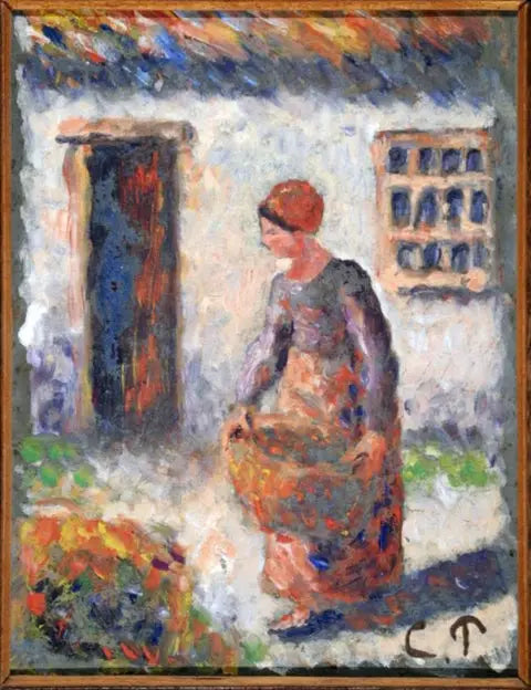 Peasant in the Manner of - Camille Pissarro