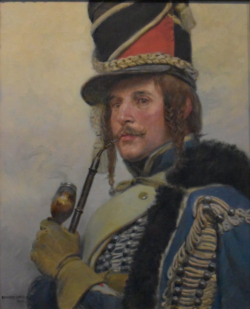 Hussard smoking a pipe - Édouard Detaille