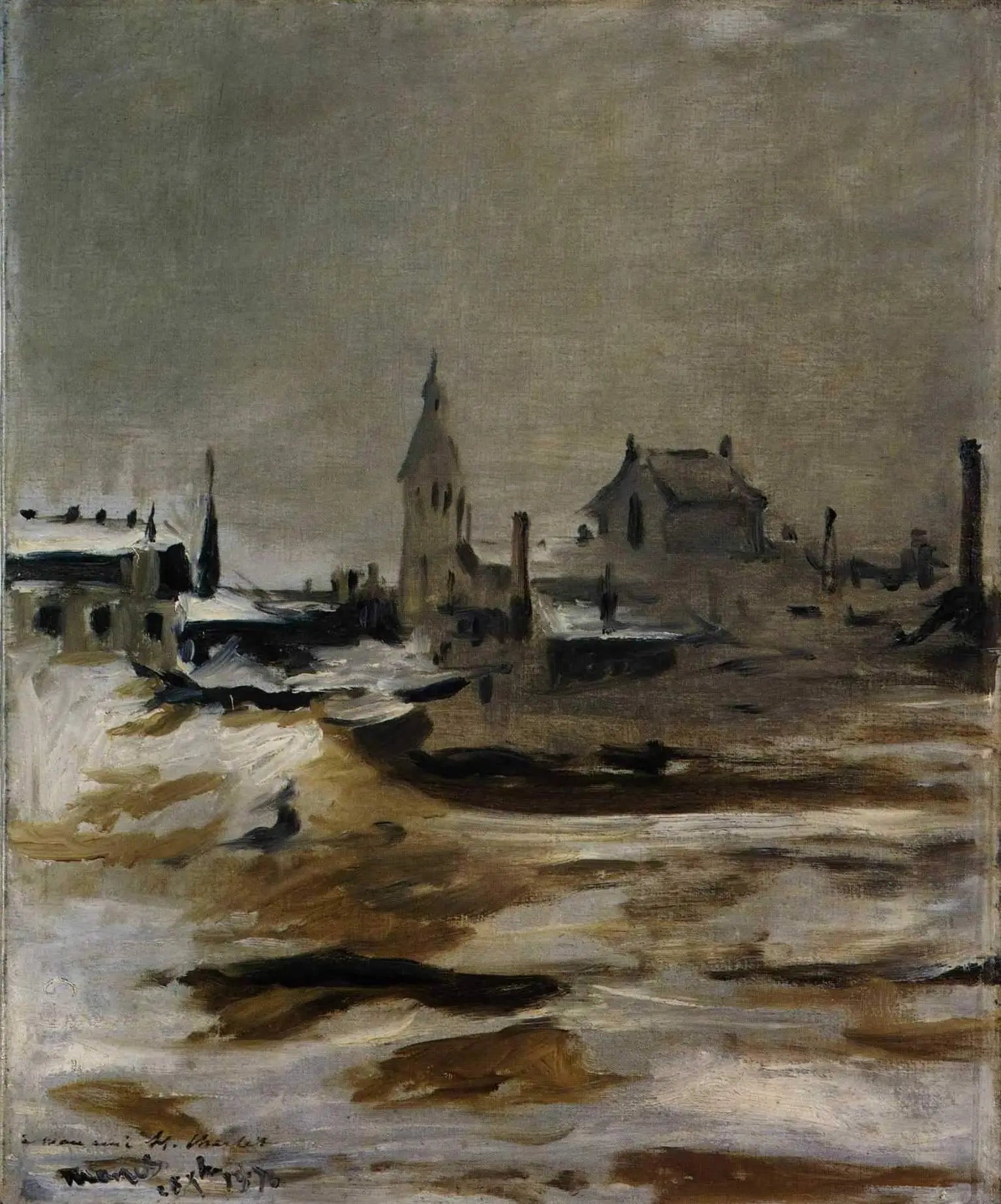 Reproduction du tableau « Effet de neige à Petit-Montrouge - Édouard Manet » par Alpha Reproduction en peinture à l’huile