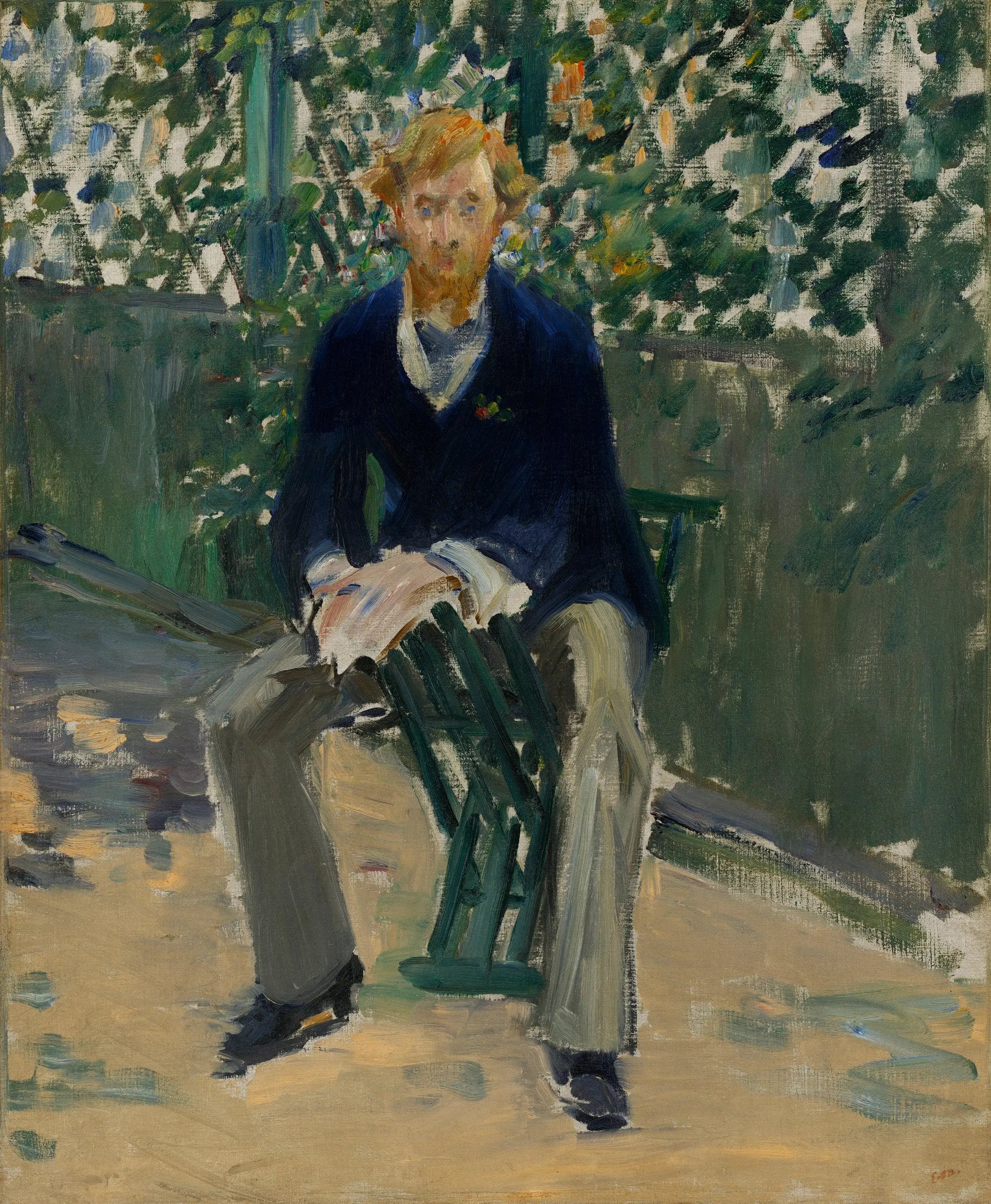Reproduction du tableau « George Moore dans le jardin de l'artiste - Édouard Manet » par Alpha Reproduction en peinture à l’huile