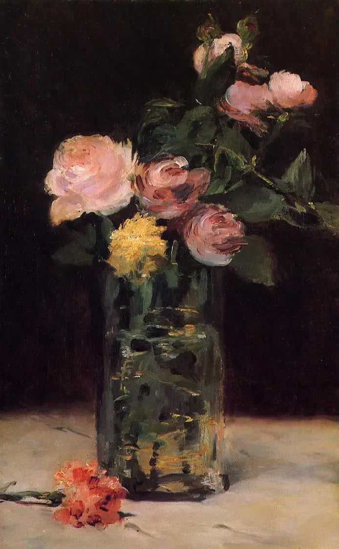 Roses in a vase - Édouard Manet