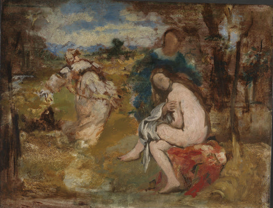 Reproduction du tableau « Nymphe Surprise - Édouard Manet » par Alpha Reproduction en peinture à l’huile