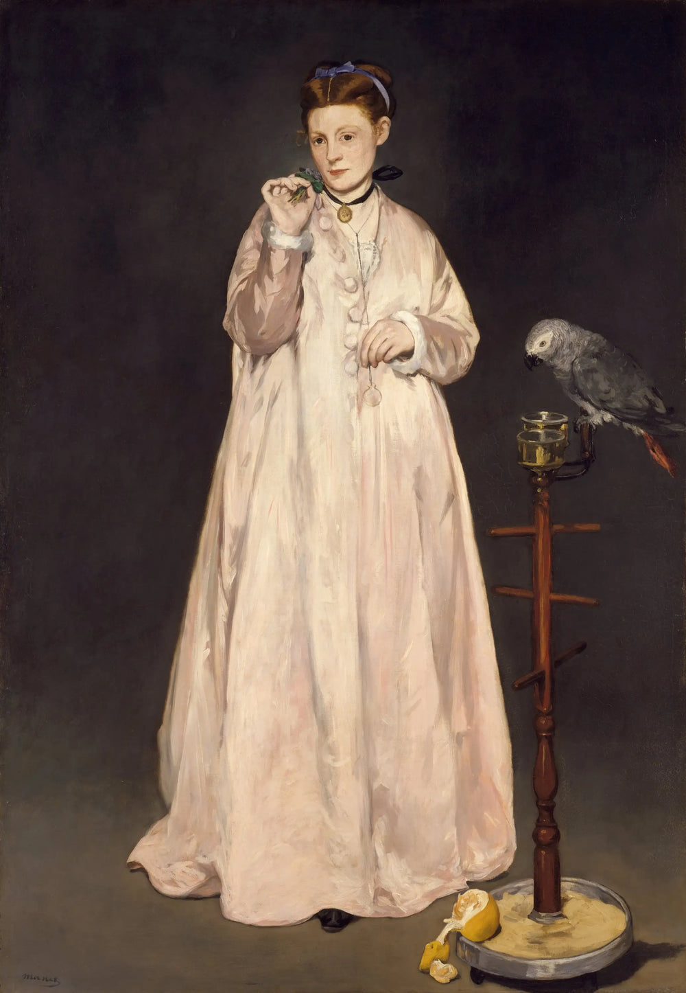 Reproduction du tableau « Une jeune dame en 1866 - Édouard Manet » par Alpha Reproduction en peinture à l’huile