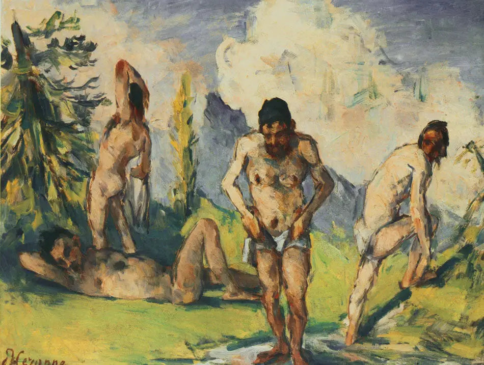 Reproduction du tableau « Baigneurs au repos - Paul Cézanne » par Alpha Reproduction en peinture à l’huile