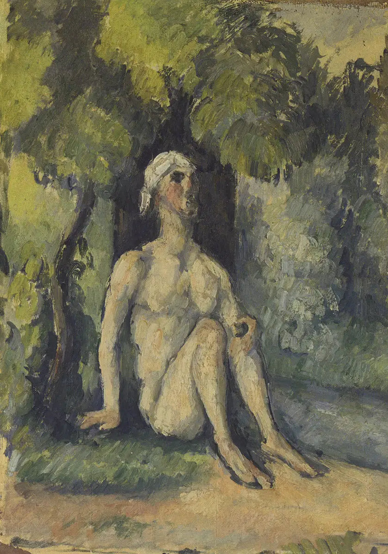 Bather Sitting by the Water - Paul Cézanne