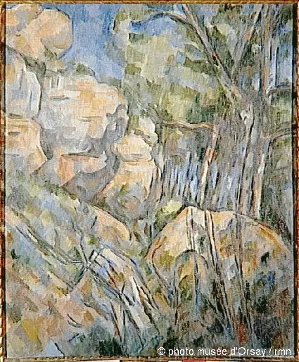 Reproduction du tableau « Rochers près des grottes au-dessus du Château-Noir - Paul Cézanne » par Alpha Reproduction en peinture à l’huile