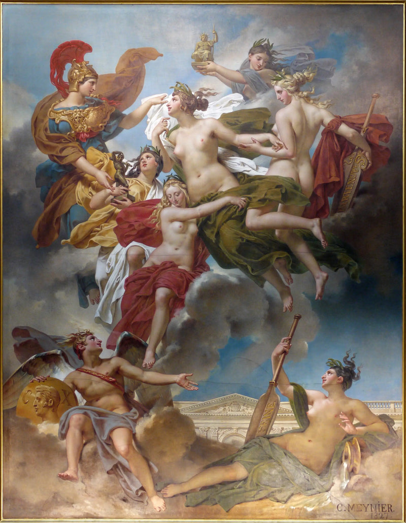 The Nymphs of Parthenope led by the goddess of Fine Arts - Charles Meynier