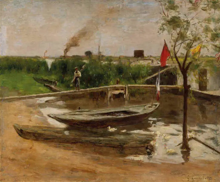 Barges near Port-Marly - Gustave Caillebotte