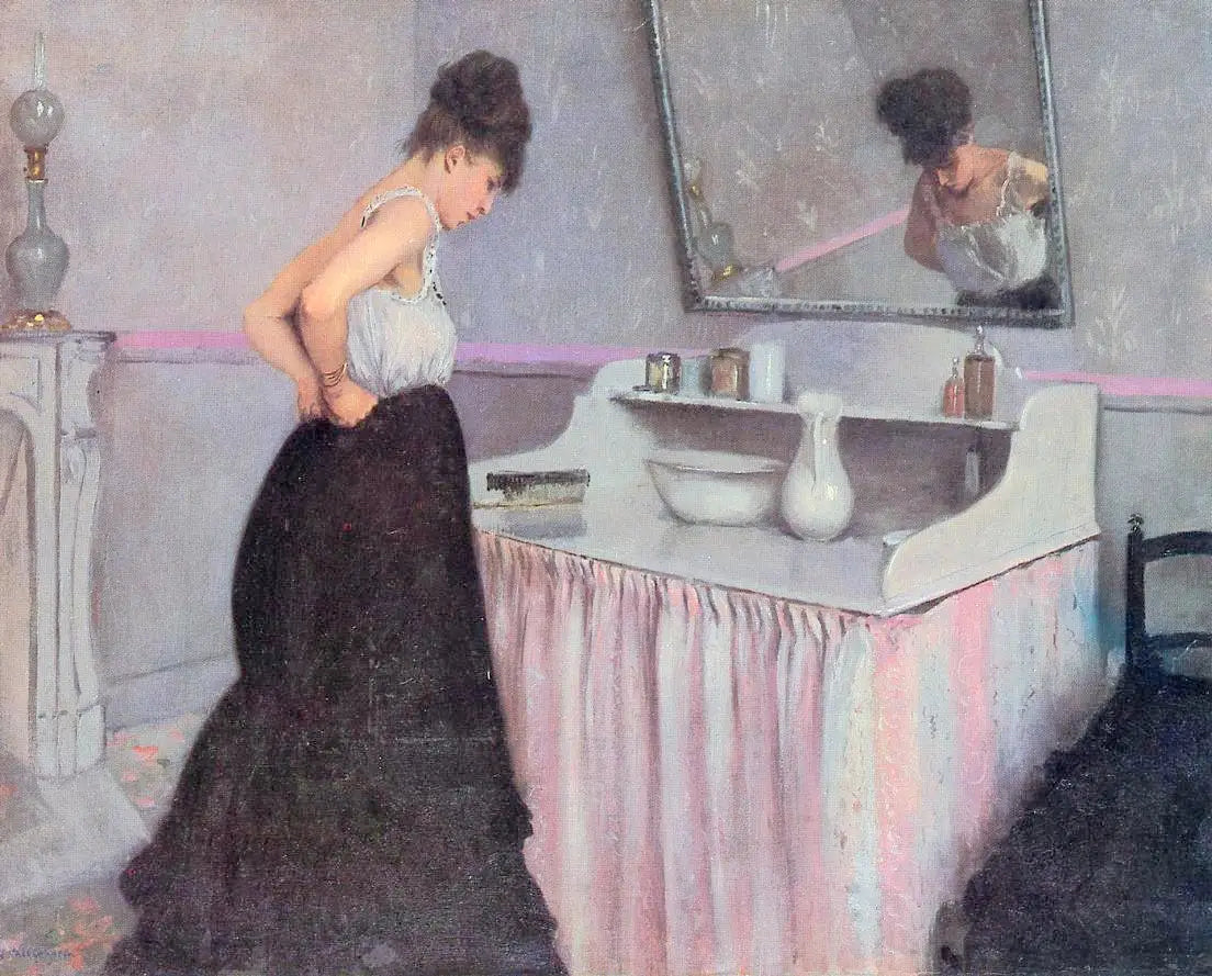 Reproduction du tableau « Femme à sa toilette - Gustave Caillebotte » par Alpha Reproduction en peinture à l’huile