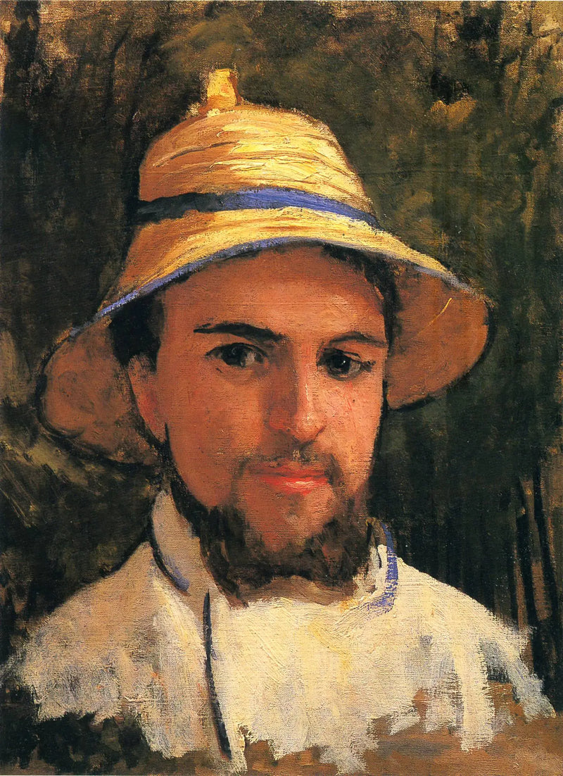 Self-Portrait with Straw Hat - Gustave Caillebotte