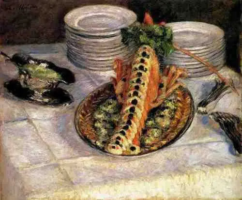 Still Life with Crayfish - Gustave Caillebotte