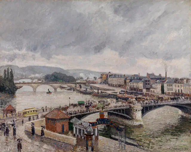 Rouen. The Boieldieu and Corneille Bridges, Rain Effect - Camille Pissarro