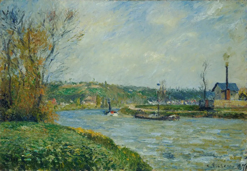 Banks of the Oise near Pontoise - Camille Pissarro