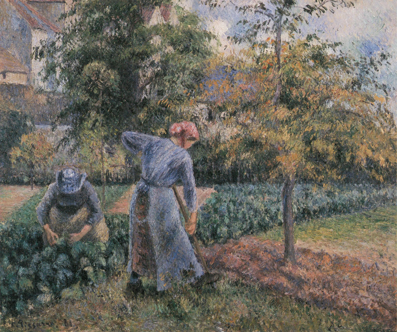 In the Vegetable Garden at Pontoise - Camille Pissarro
