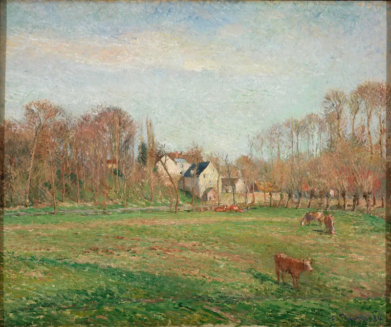 Little Mill and Meadow at Osny - Camille Pissarro
