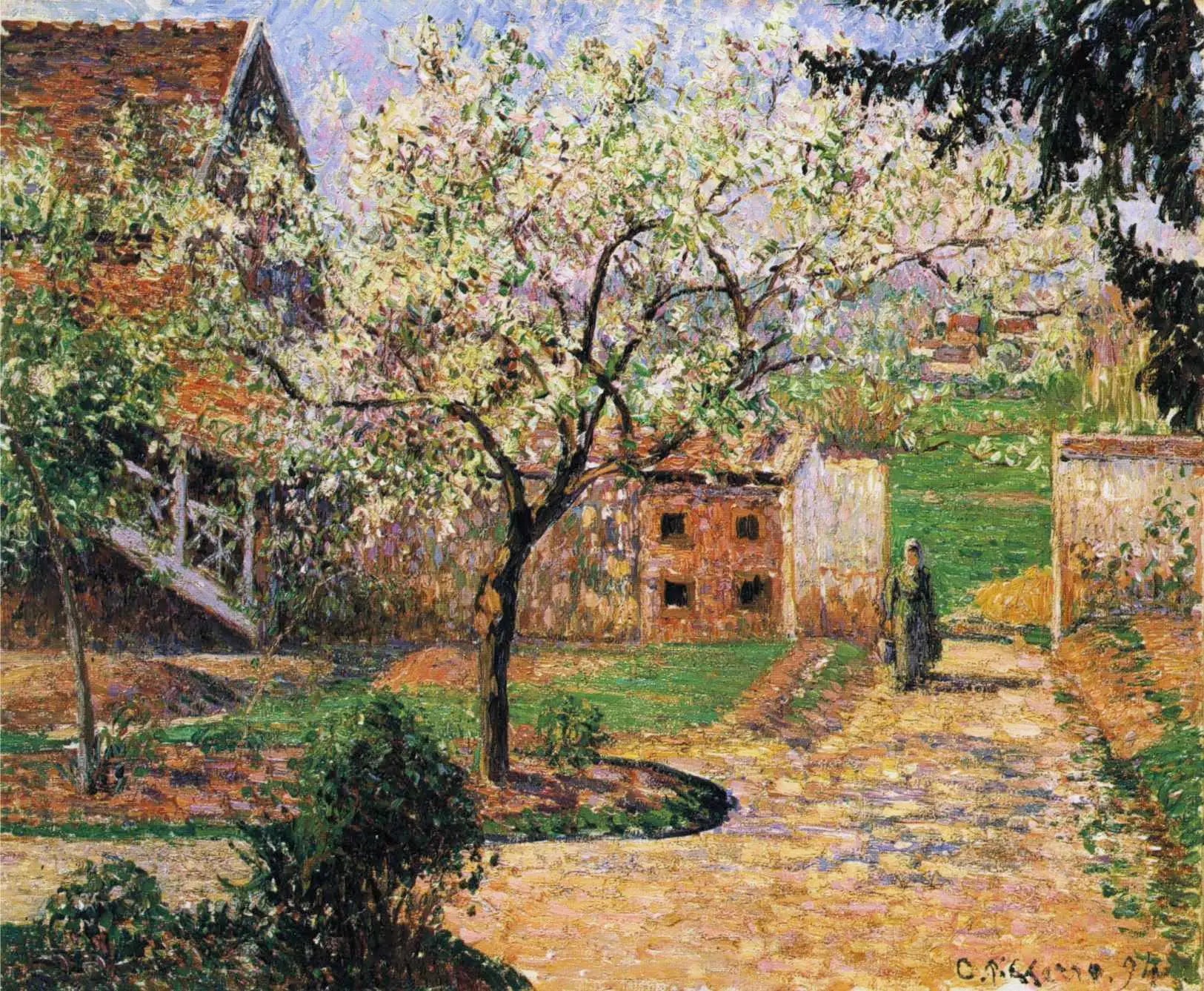 Reproduction du tableau « Pruniers en fleurs, Éragny - Camille Pissarro » par Alpha Reproduction en peinture à l’huile