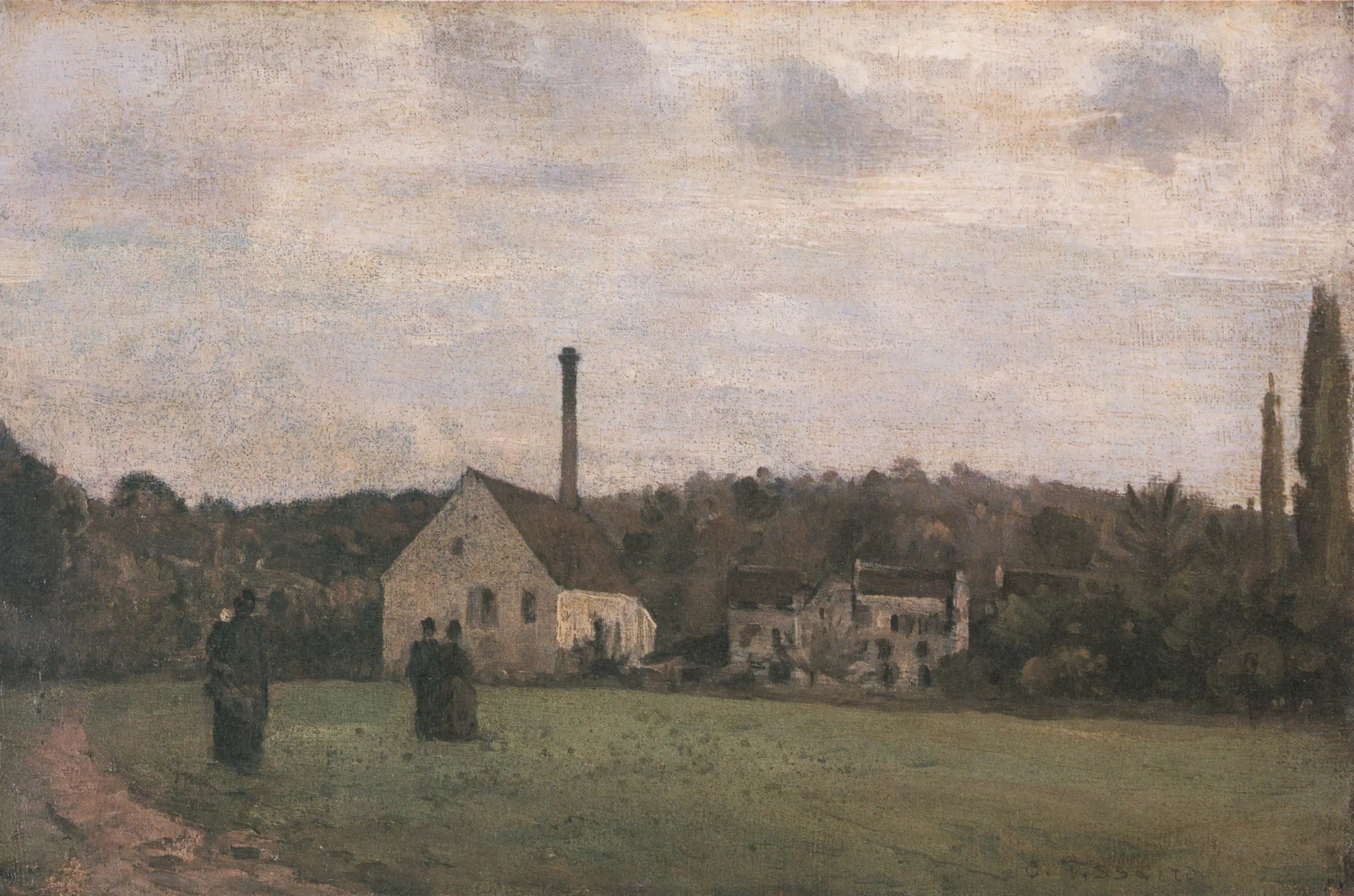 Reproduction du tableau « La Petite Fabrique - Camille Pissarro » par Alpha Reproduction en peinture à l’huile