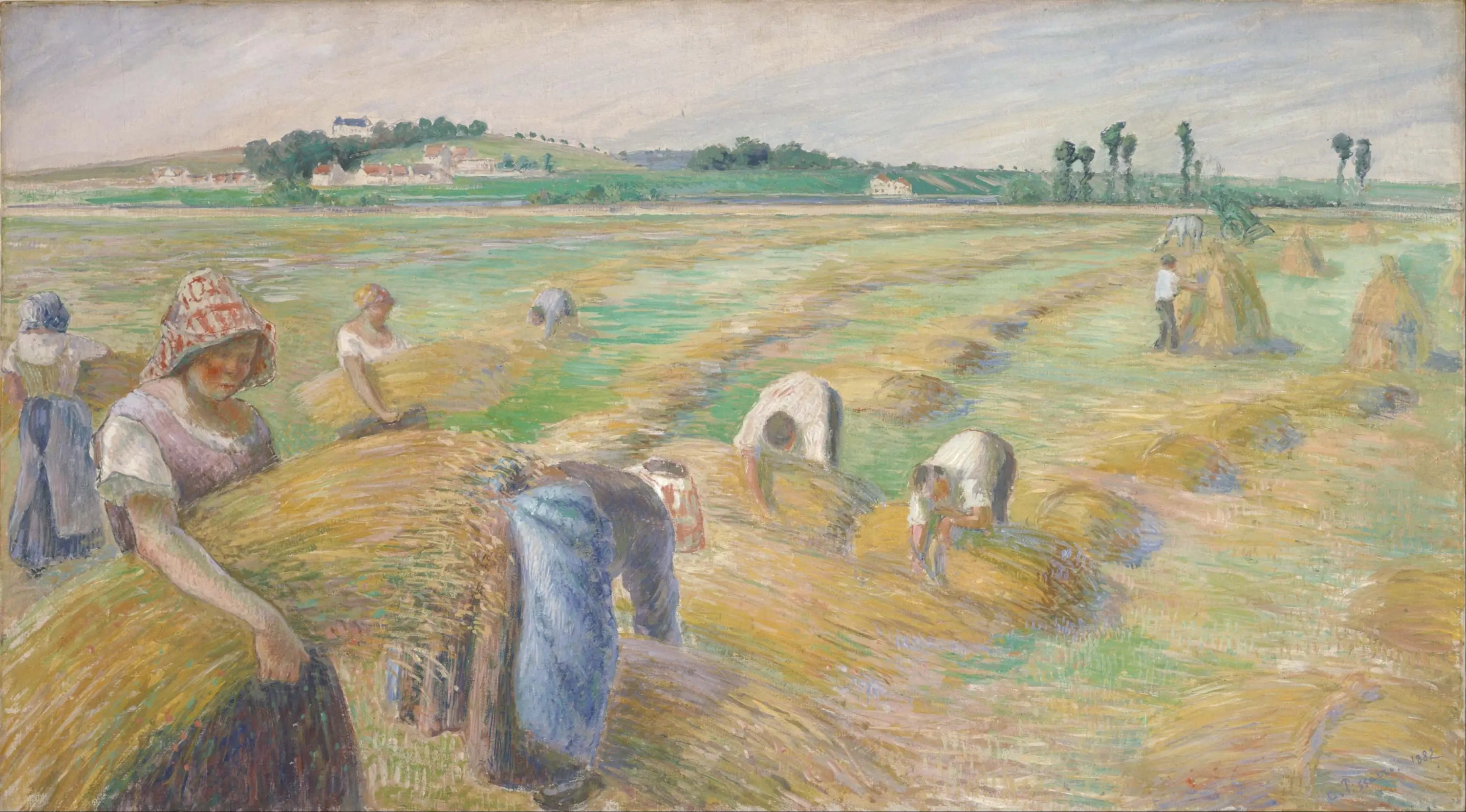 Reproduction du tableau « La récolte - Camille Pissarro » par Alpha Reproduction en peinture à l’huile