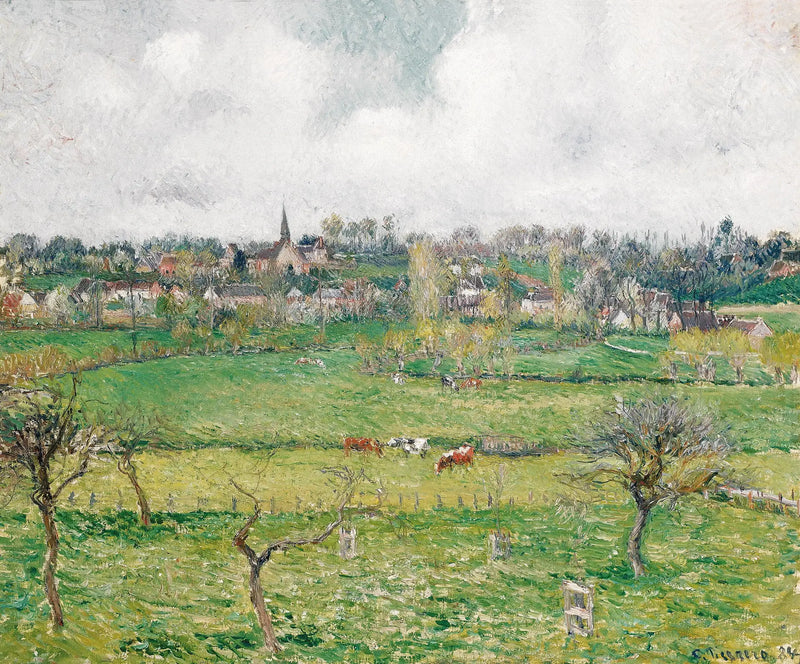 View of Bazincourt - Camille Pissarro