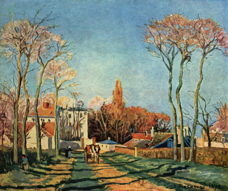 Village Entrance of Voisins - Camille Pissarro