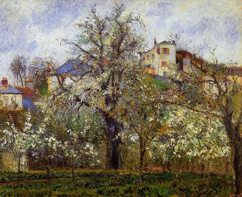 Spring. Flowering Plum Trees - Camille Pissarro