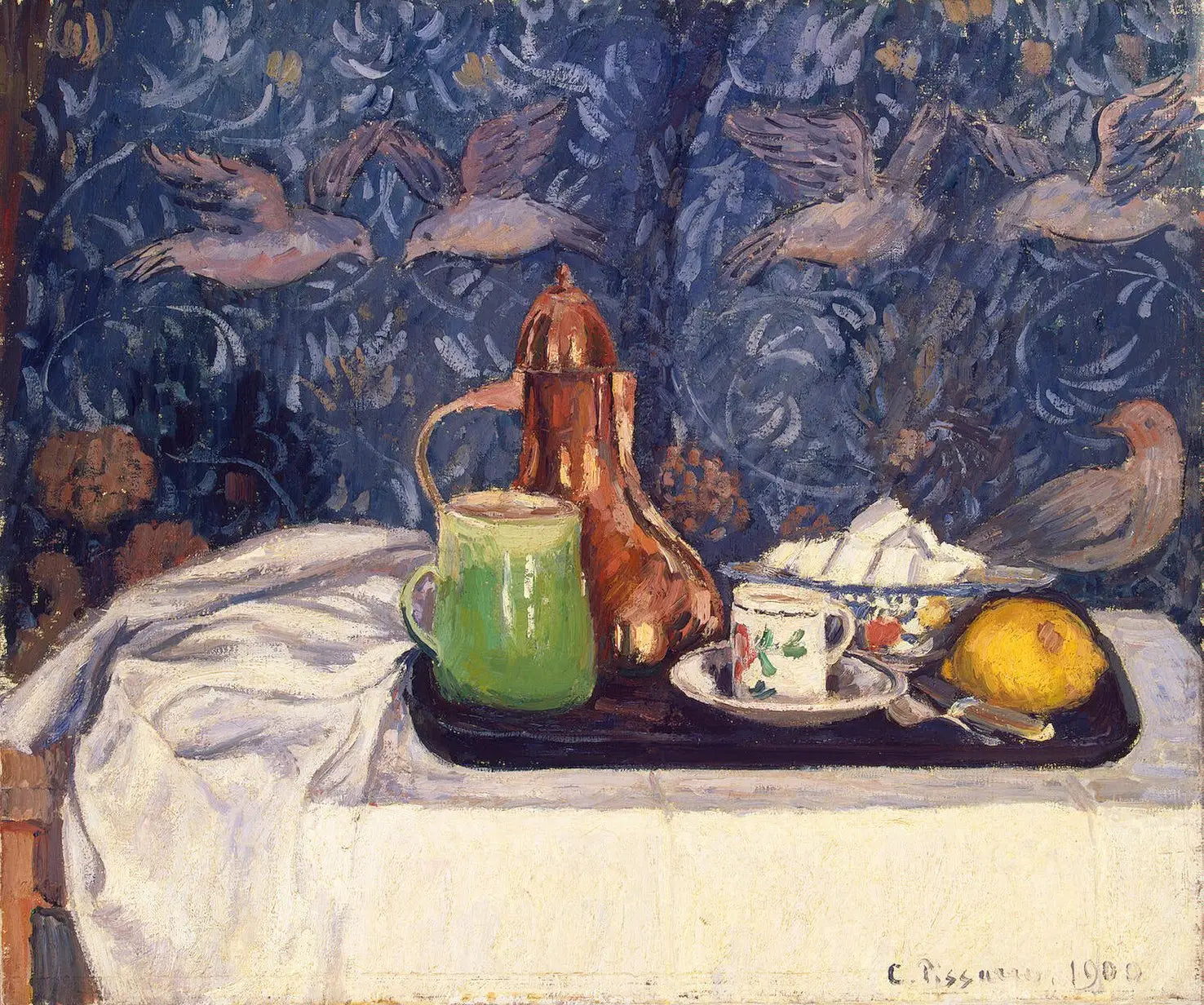 Reproduction du tableau « Nature morte à la cafetière - Camille Pissarro » par Alpha Reproduction en peinture à l’huile