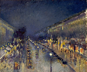Boulevard Montmartre at Night - Camille Pissarro