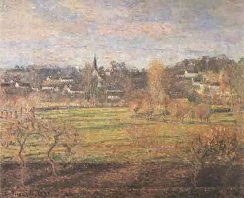 February, Rising Sun, Bazincourt - Camille Pissarro