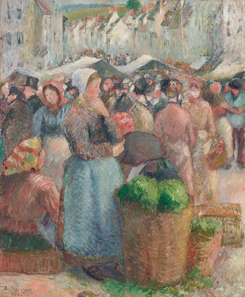 Le Marché de Gisors, Grande-Rue - Camille Pissarro