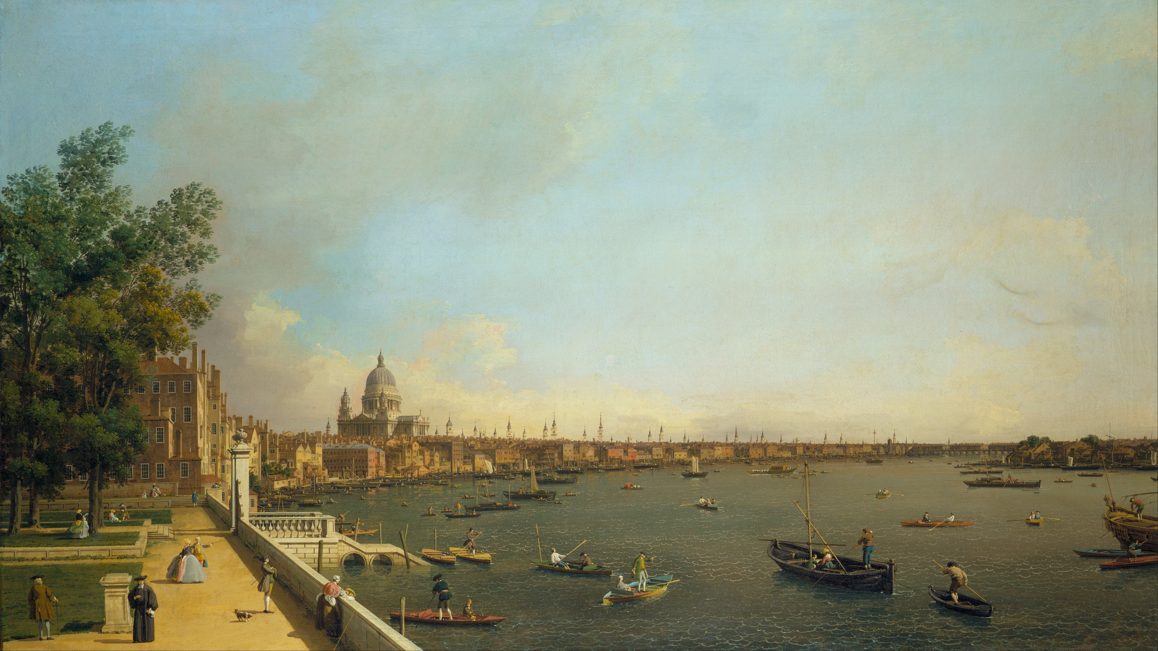 Londres : la Tamise de Somerset House Terrace vers la City - Canaletto