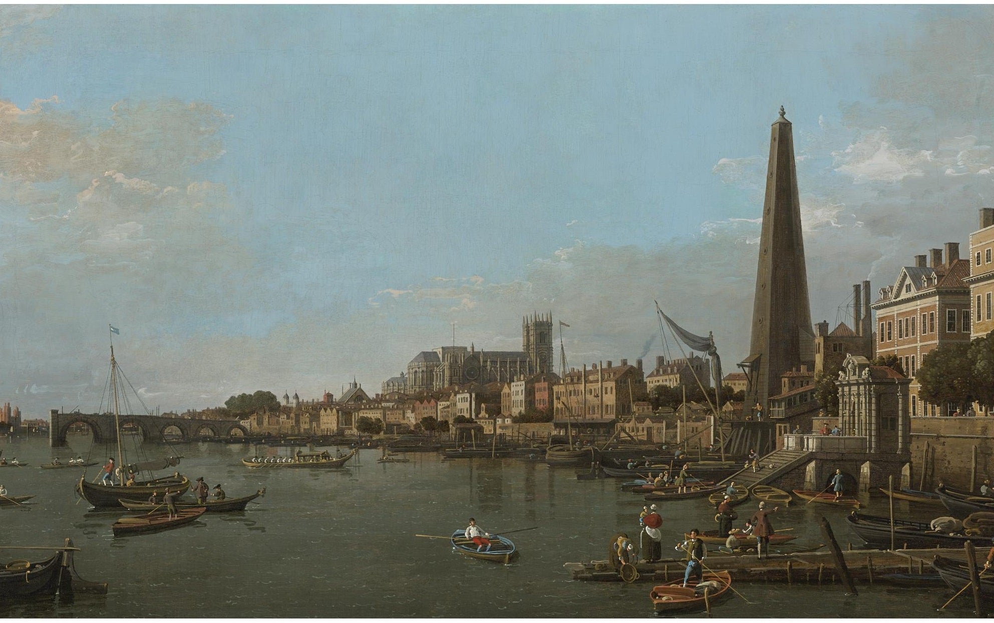 La ville de Westminster depuis la Tamise, près de la York Water Gate - Canaletto