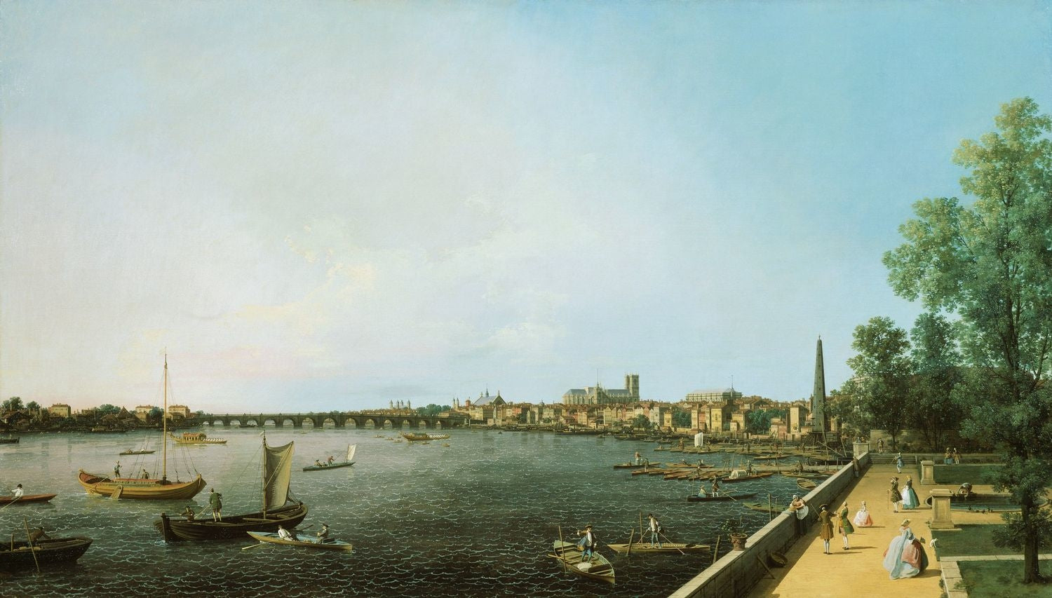 La Tamise de Somerset House Terrace vers Westminster - Canaletto