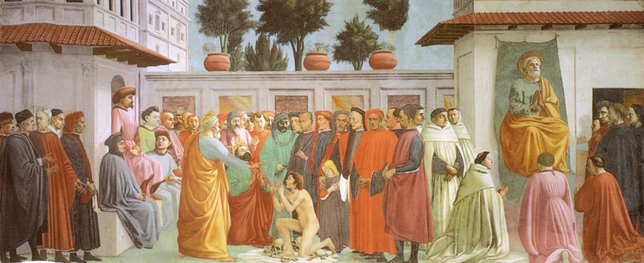 Resurrection of the Son of Théophile and Saint Peter in the Pulpit - Masaccio