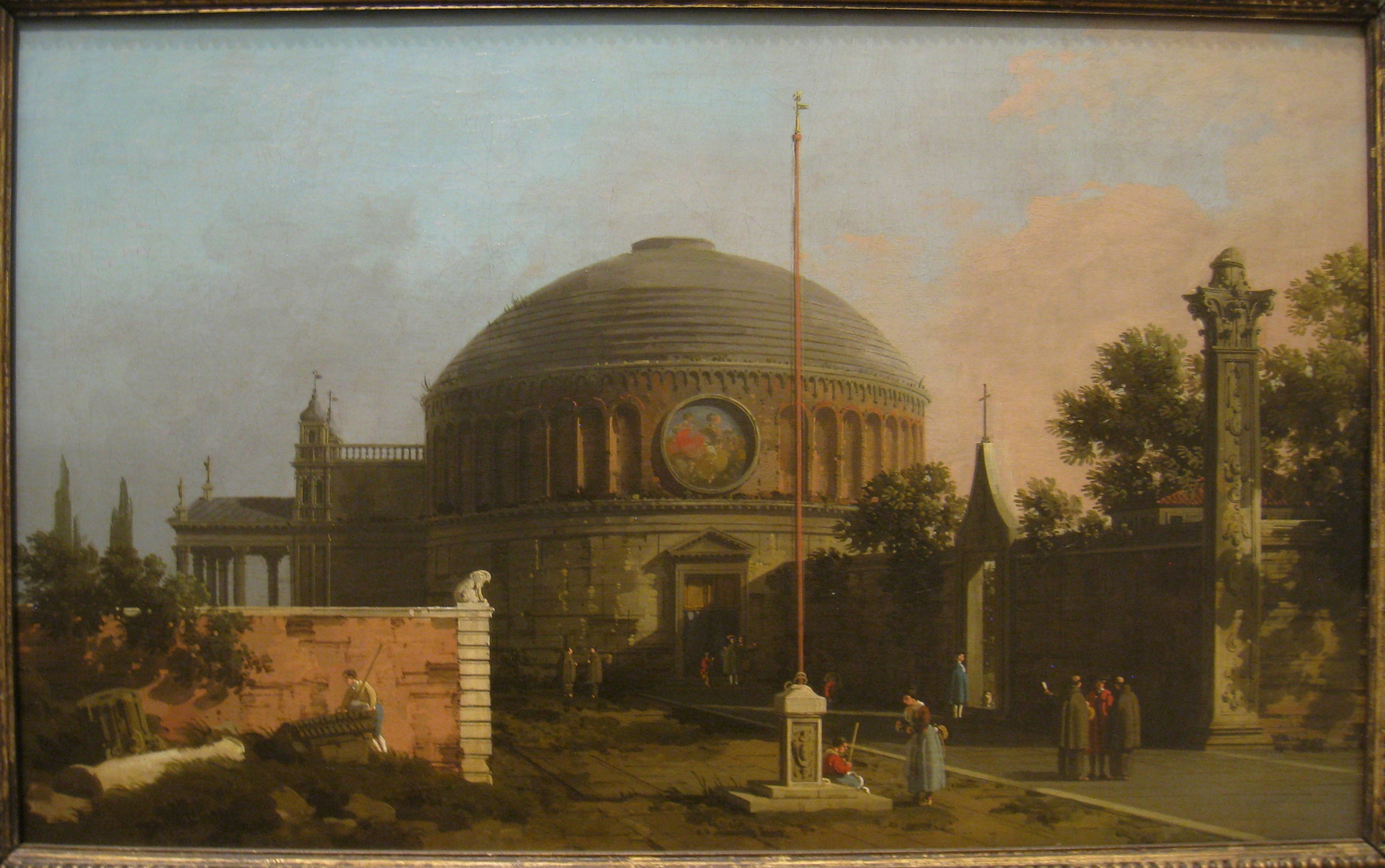 Capriccio : une église circulaire avec dôme - Canaletto