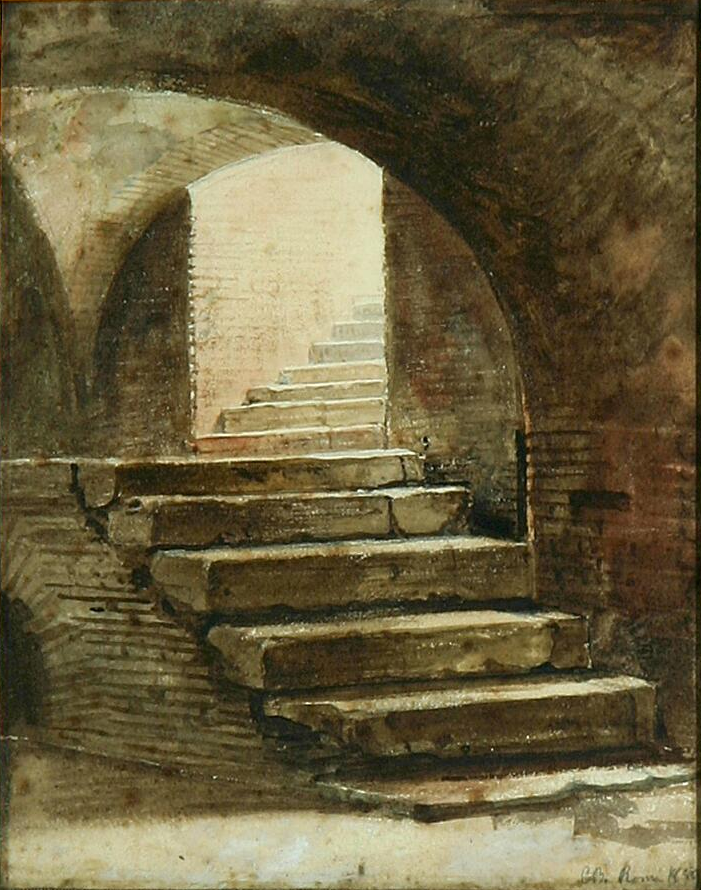 A staircase in Rome. - Carl Heinrich Bloch