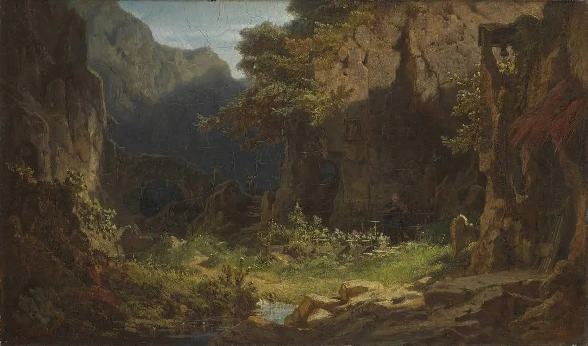 Un reclus jouant du violon - Carl Spitzweg - Alpha Reproduction