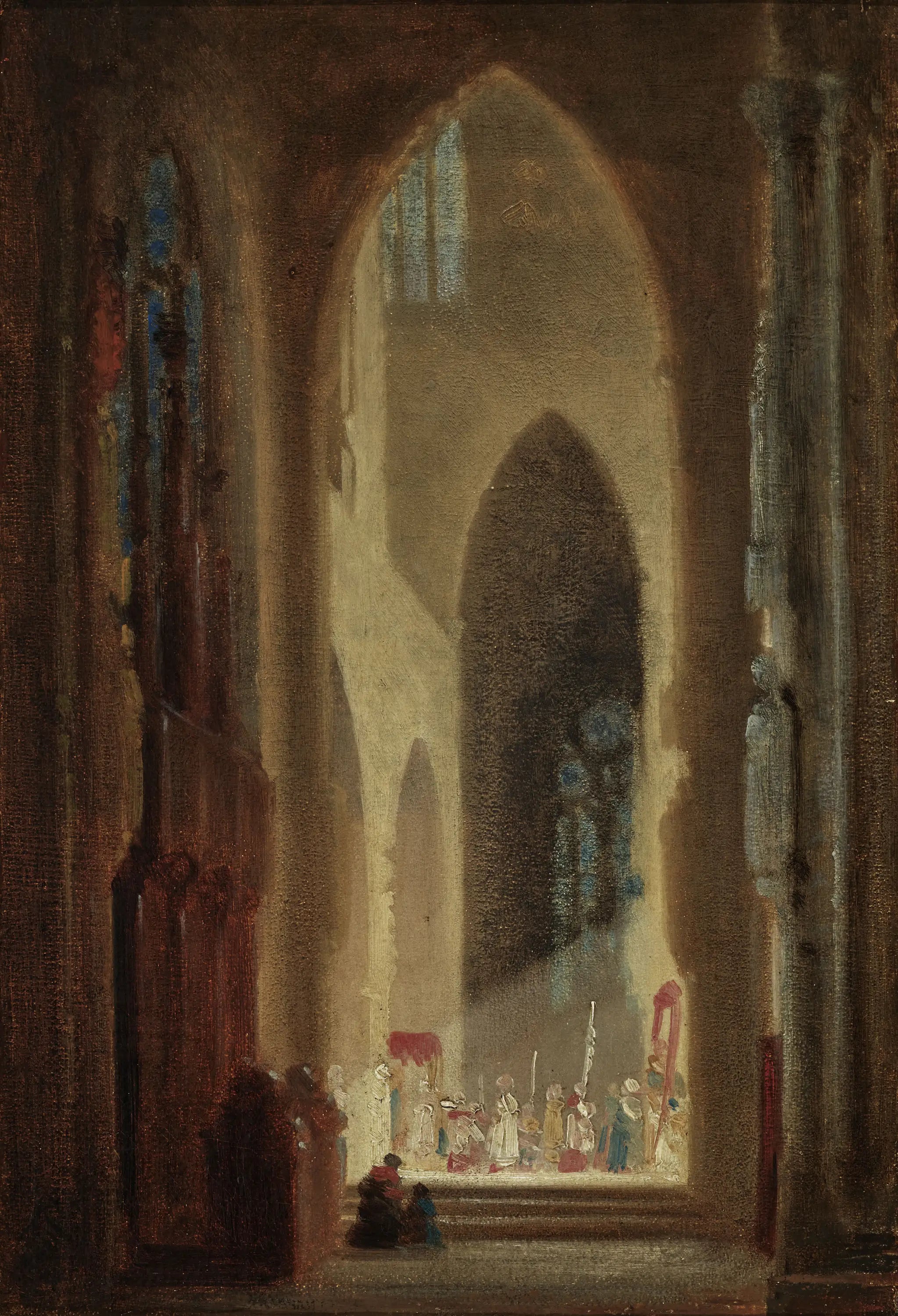 Intérieur de l’église avec procession - Carl Spitzweg - Alpha Reproduction