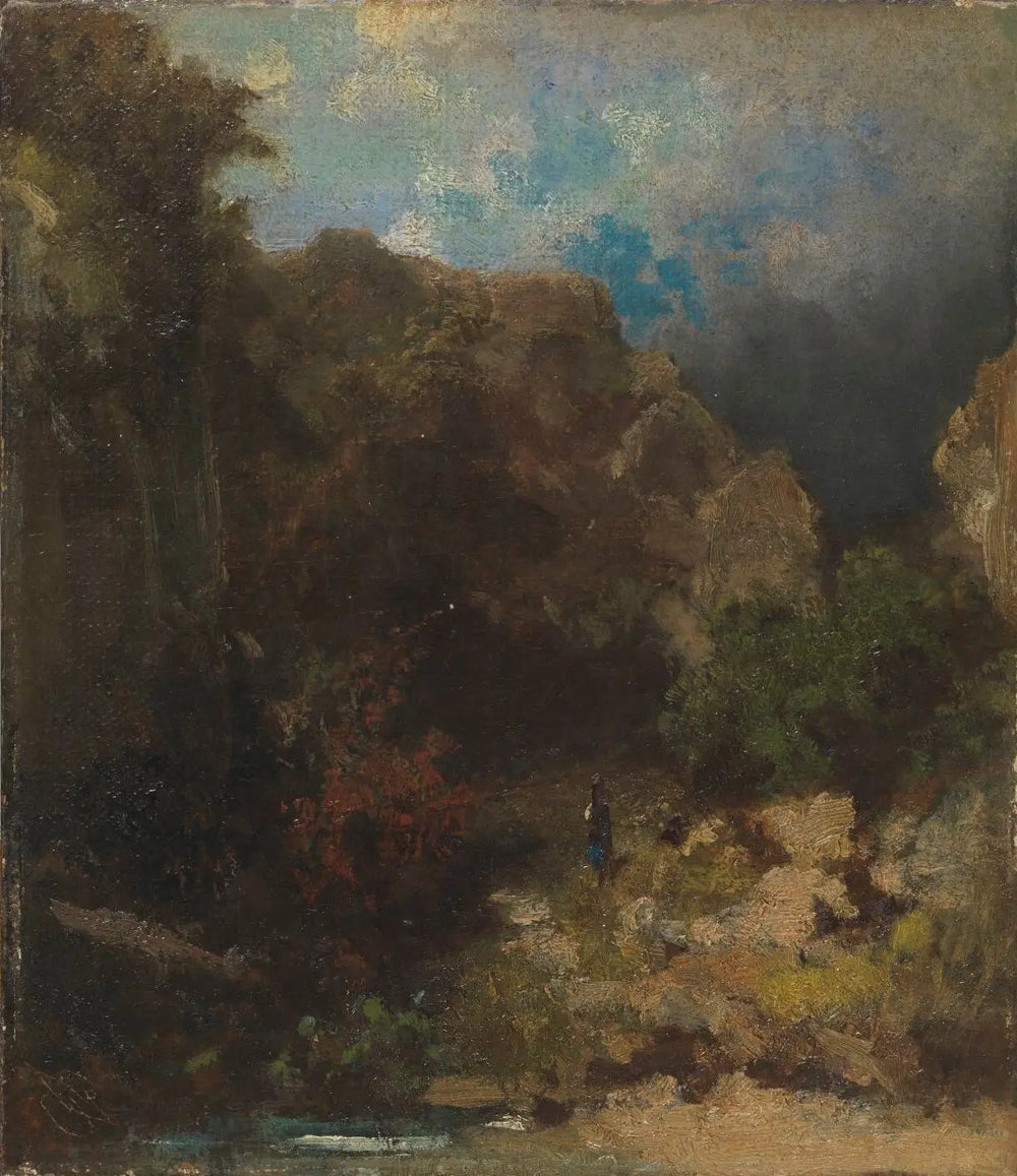 Laitière dans la forêt de montagne - Carl Spitzweg - Alpha Reproduction