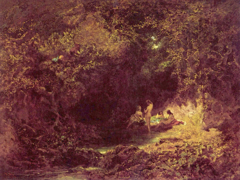 Nymphes au bain - Carl Spitzweg