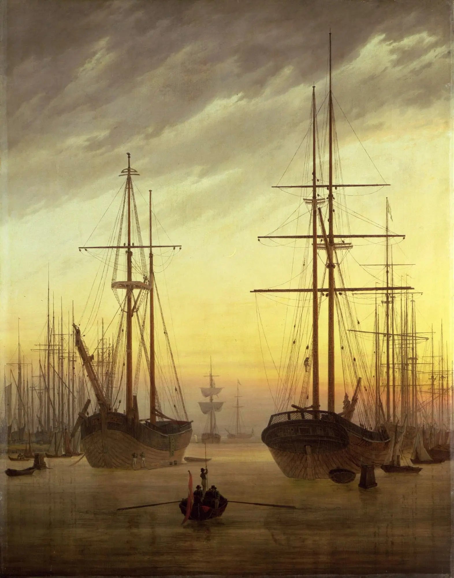 Reproduction du tableau « Vue d'un port - Caspar David Friedrich » par Alpha Reproduction en peinture à l’huile