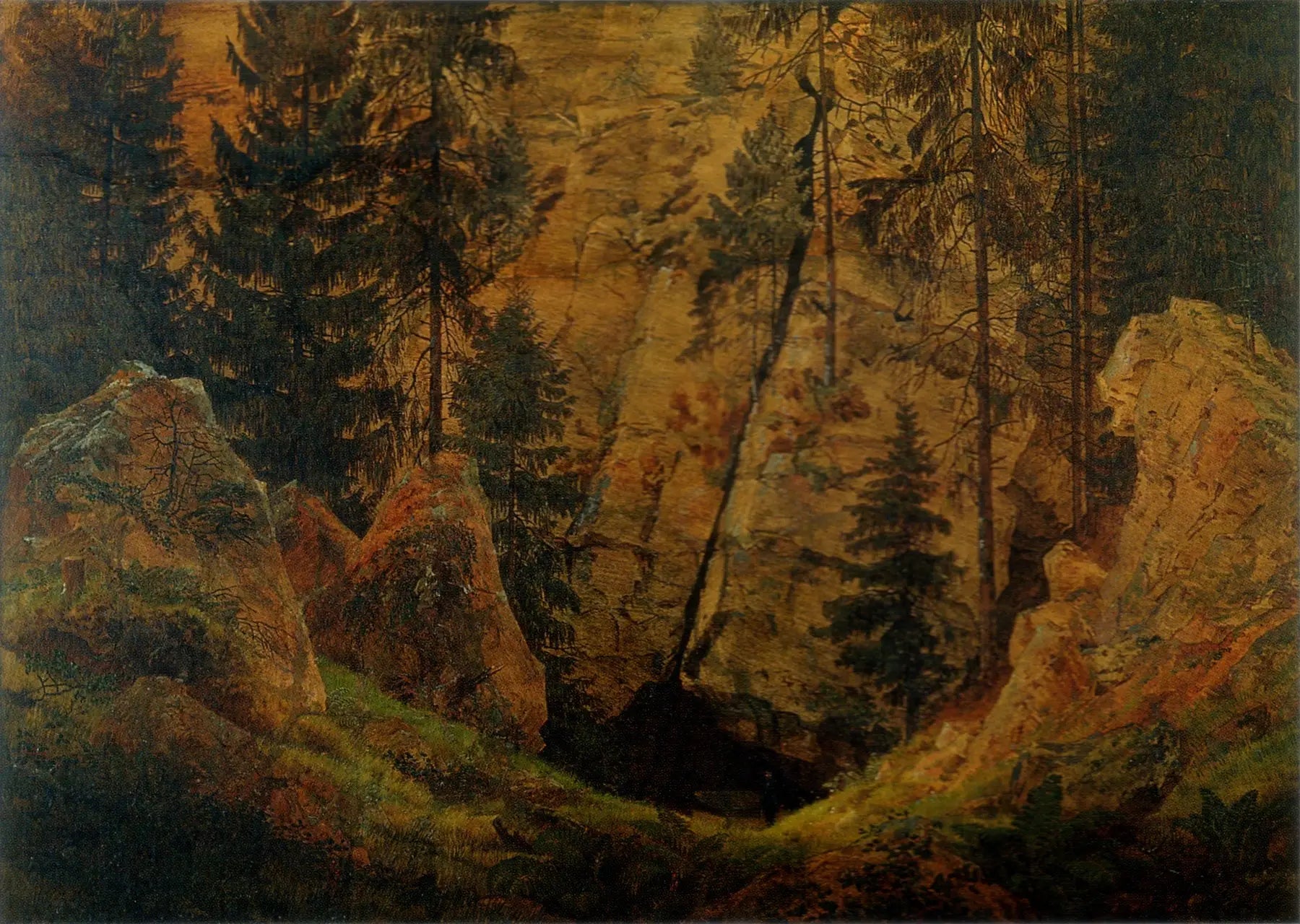 Reproduction du tableau « Vallée rocheuse - Caspar David Friedrich » par Alpha Reproduction en peinture à l’huile