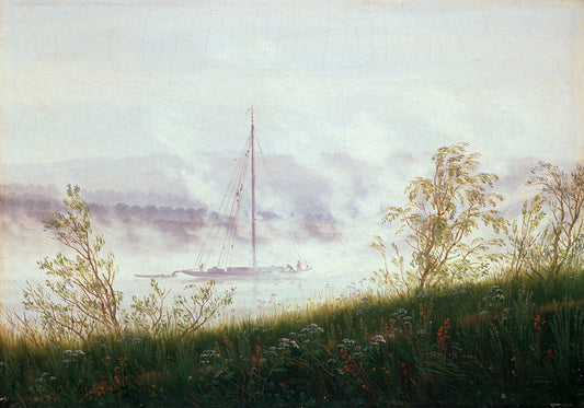 Barque dans le brouillard matinal - Caspar David Friedrich