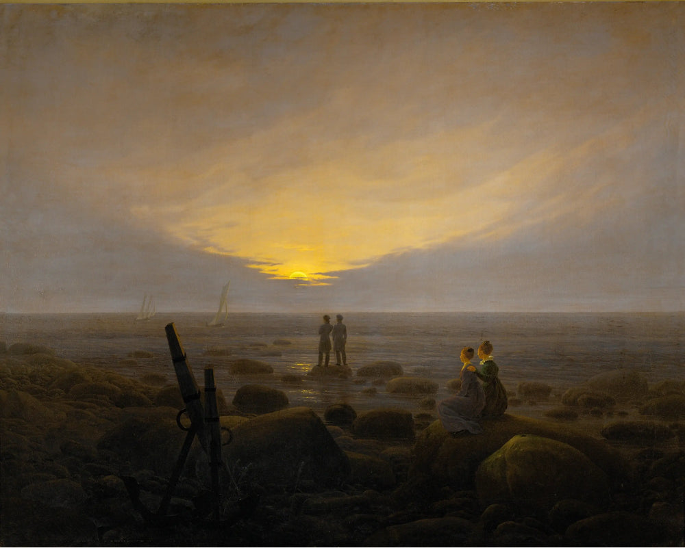 Reproduction du tableau « Lever de lune sur la mer - Caspar David Friedrich » par Alpha Reproduction en peinture à l’huile