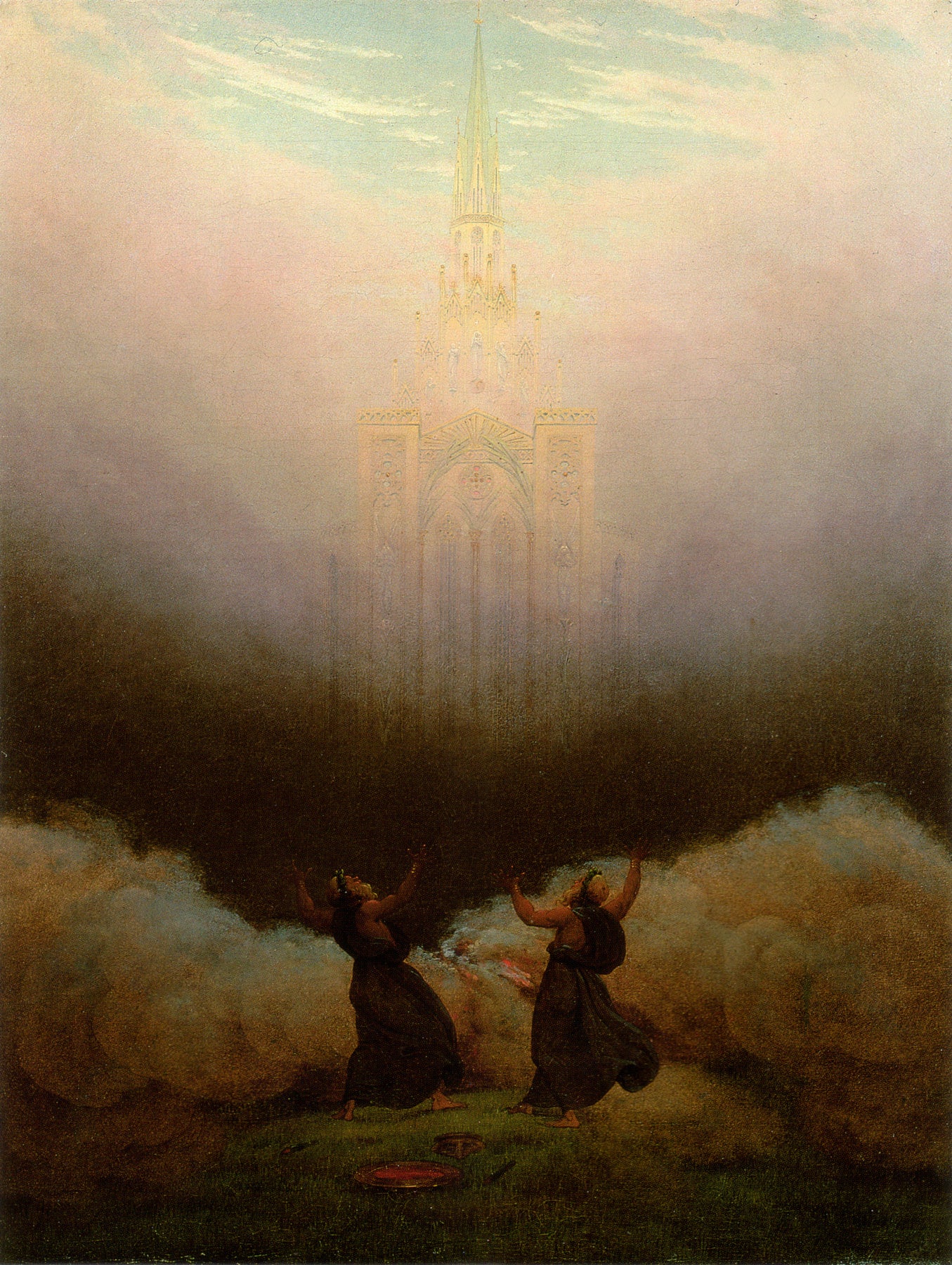 Reproduction du tableau « Vision de l'Église chrétienne - Caspar David Friedrich » par Alpha Reproduction en peinture à l’huile