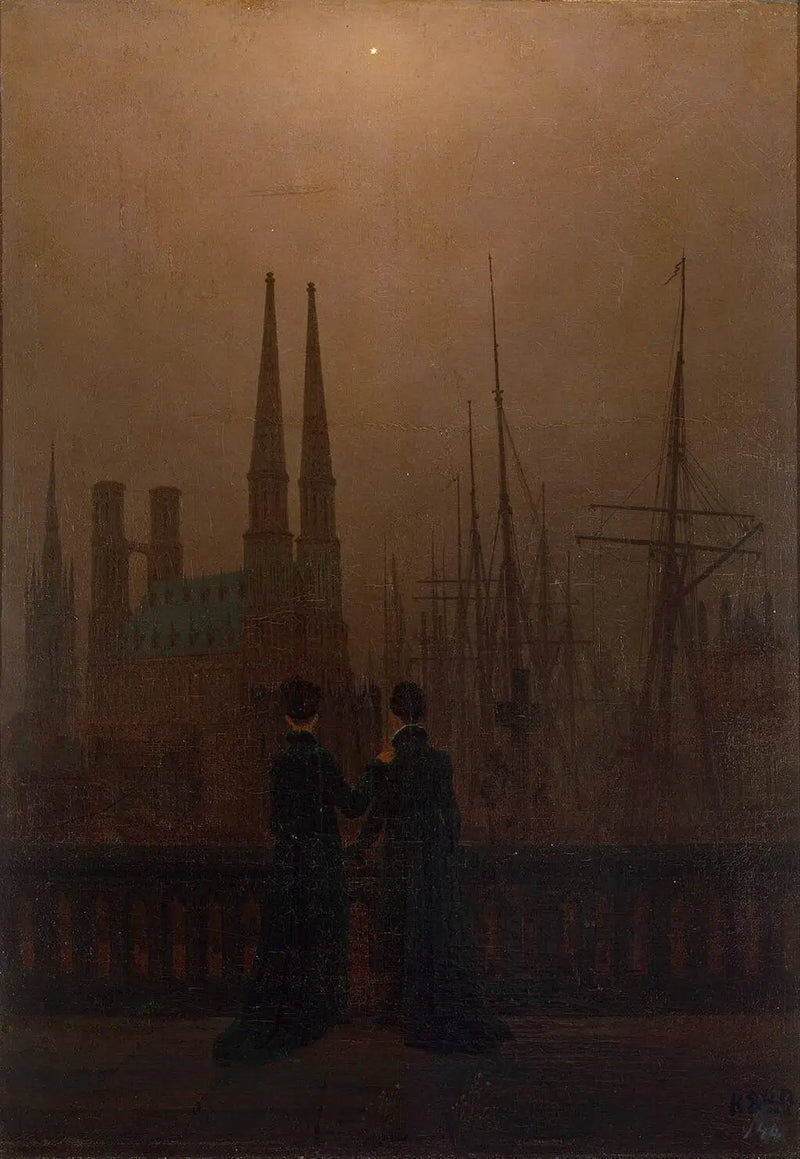 Night at the Port - Caspar David Friedrich