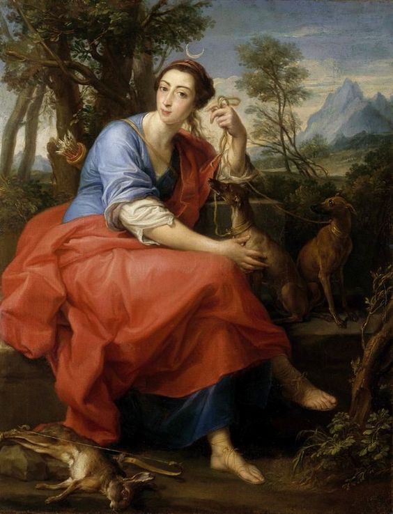 Presumed Portrait of the Marquise Caterina Gabrielli in the role of Diana - Pompeo Batoni